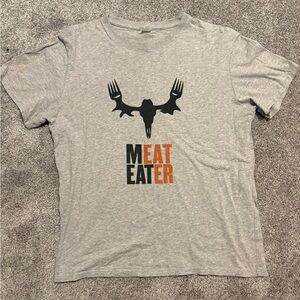 Gray Graphic T-Shirt with Meat Eater Design